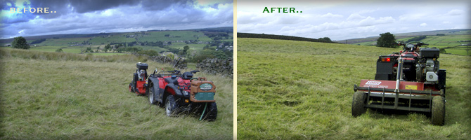 equine pasture maintenance in action